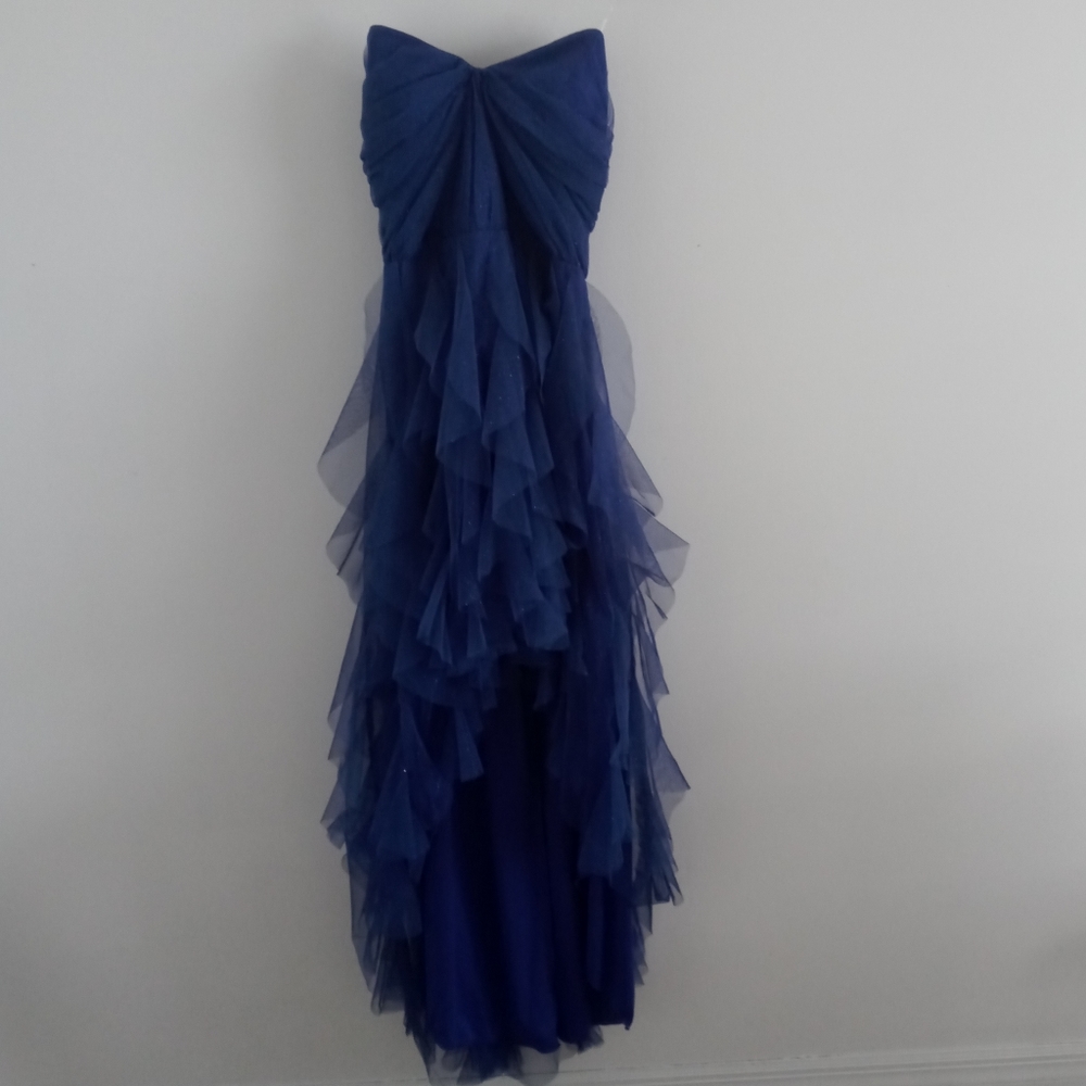 TeezeMe Sparkly Blue Cascading Mesh Dress